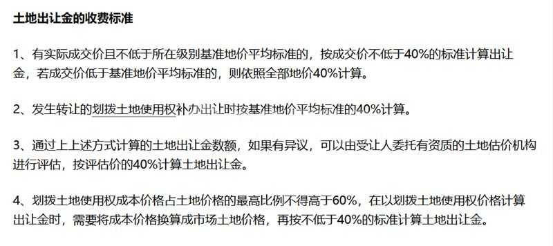 商鋪土地出讓金標(biāo)準(zhǔn)是多少