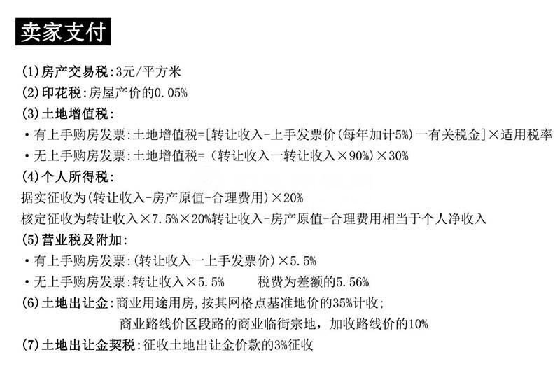 二手商鋪交易稅費怎么算